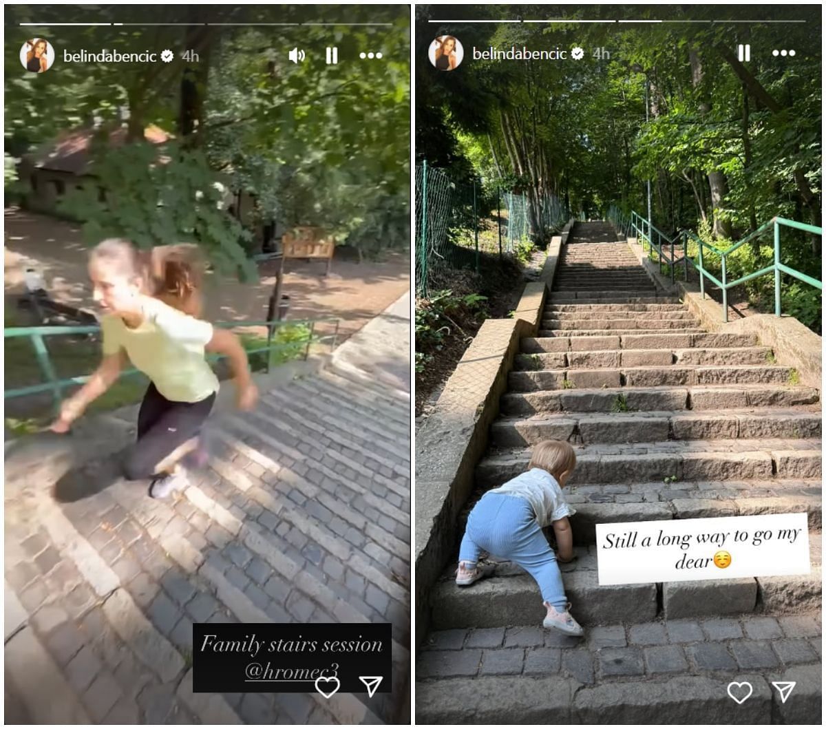 Belinda Bencic shares stories of family workout sessions; Instagram - @belindabencic